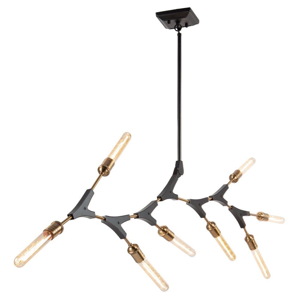 Filiali 10 Light Chandelier (Black & Harvest Brass)