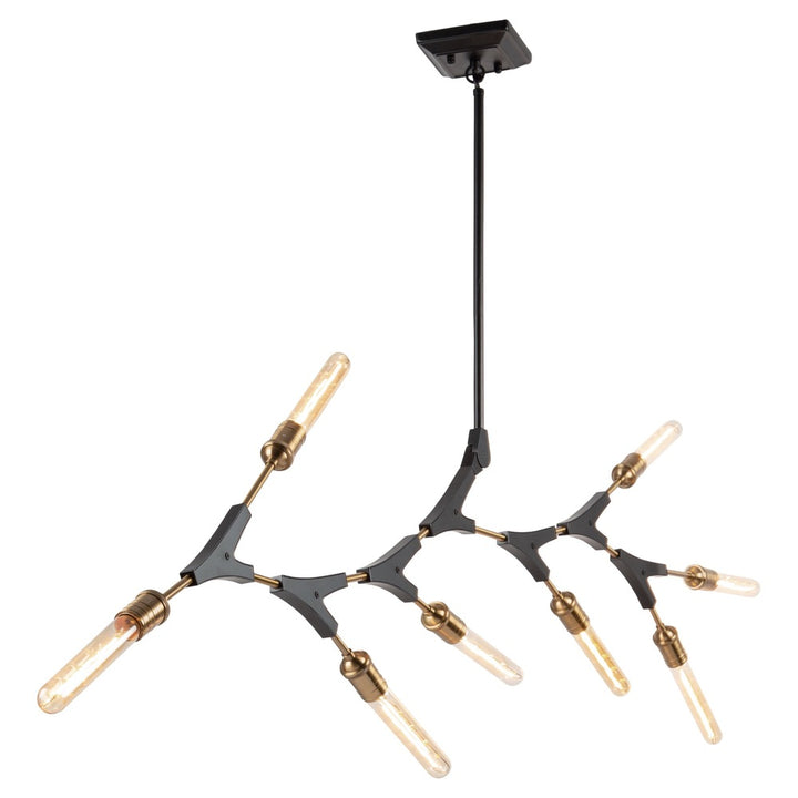 Filiali 10 Light Chandelier (Black & Harvest Brass)
