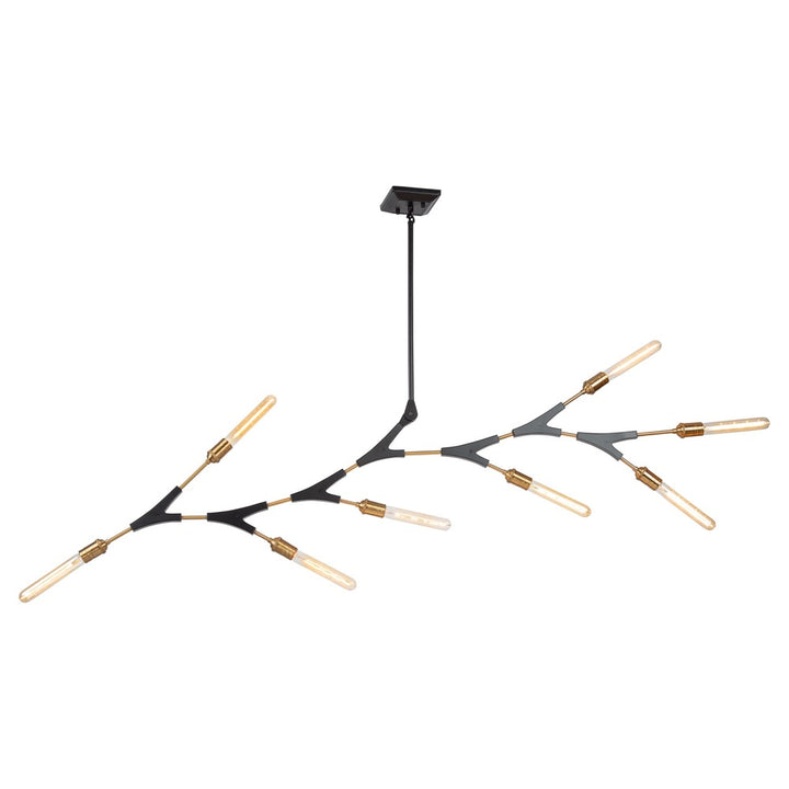 Filiali 10 Light Chandelier (Black & Harvest Brass)