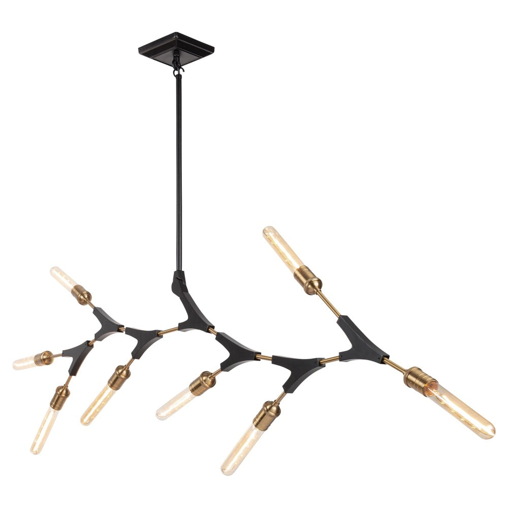 Filiali 10 Light Chandelier (Black & Harvest Brass)