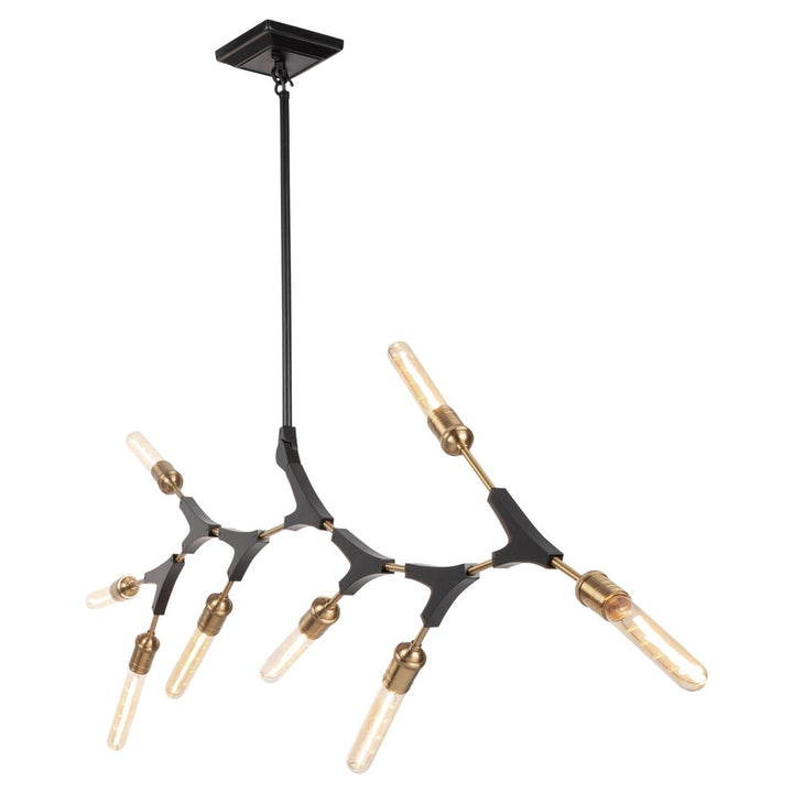 Filiali 10 Light Chandelier (Black & Harvest Brass)