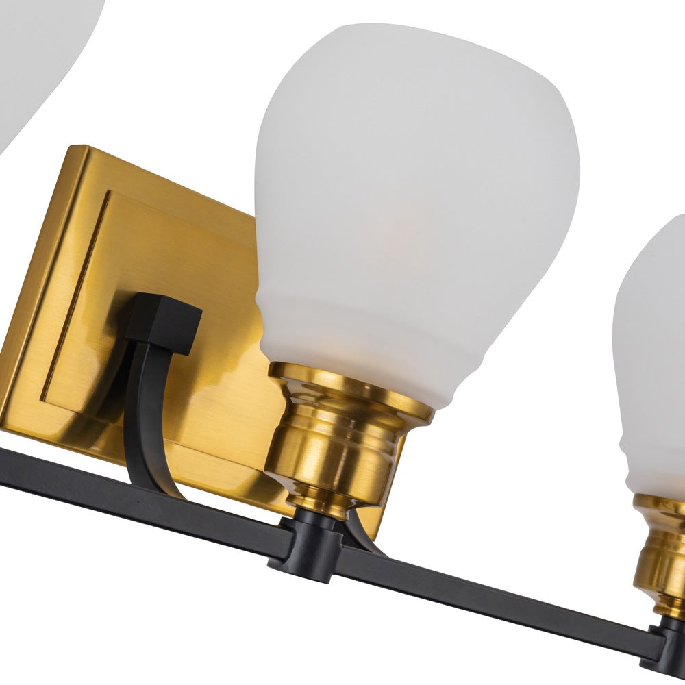 Nelson Collection 3-Light Bathroom Brass & Black