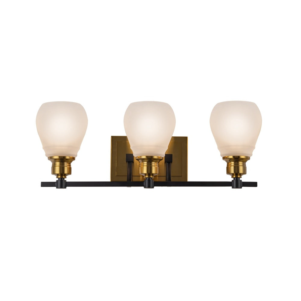 Nelson Collection 3-Light Bathroom Brass & Black