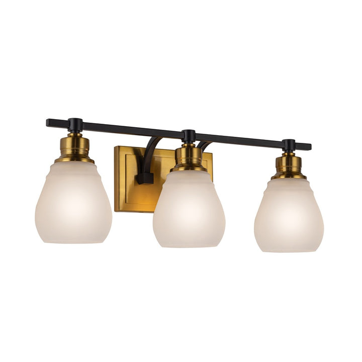 Nelson Collection 3-Light Bathroom Brass & Black