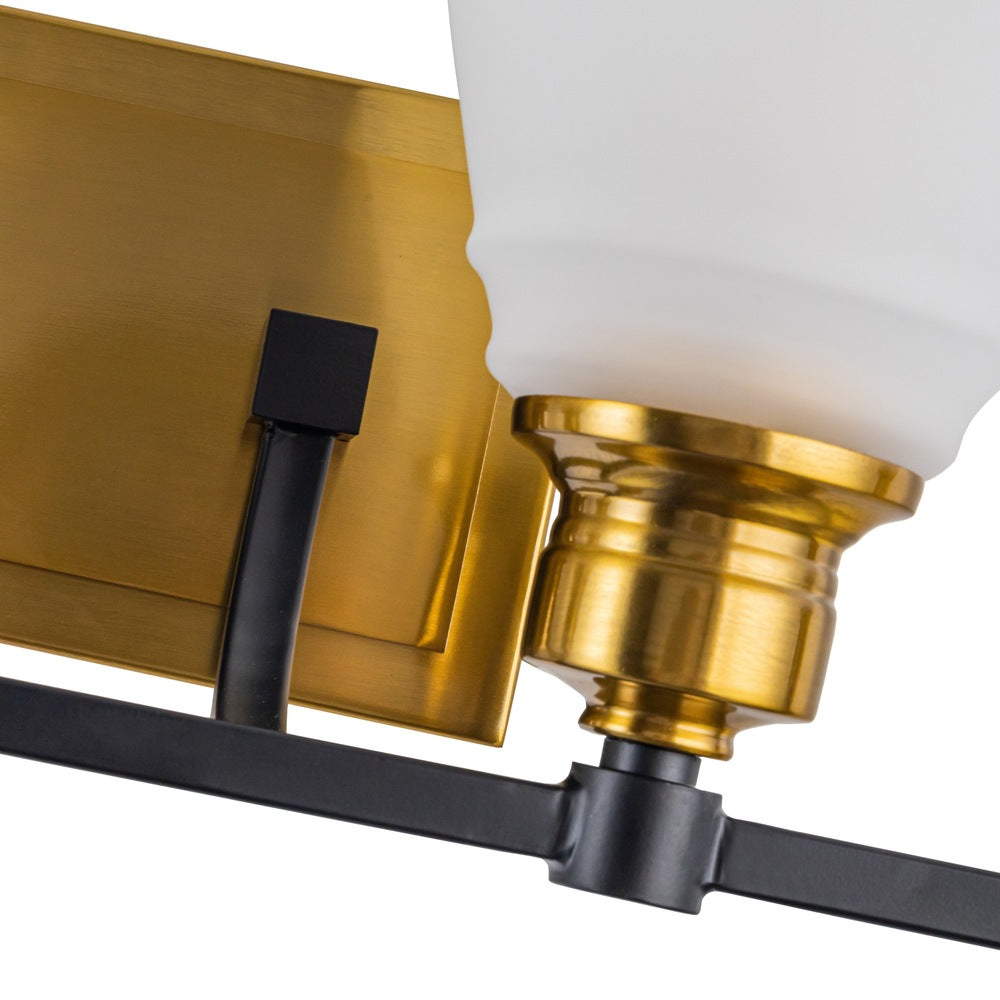 Nelson Collection 4-Light Bathroom Brass & Black