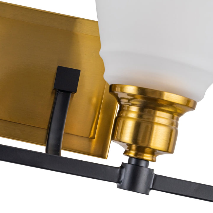 Nelson Collection 4-Light Bathroom Brass & Black
