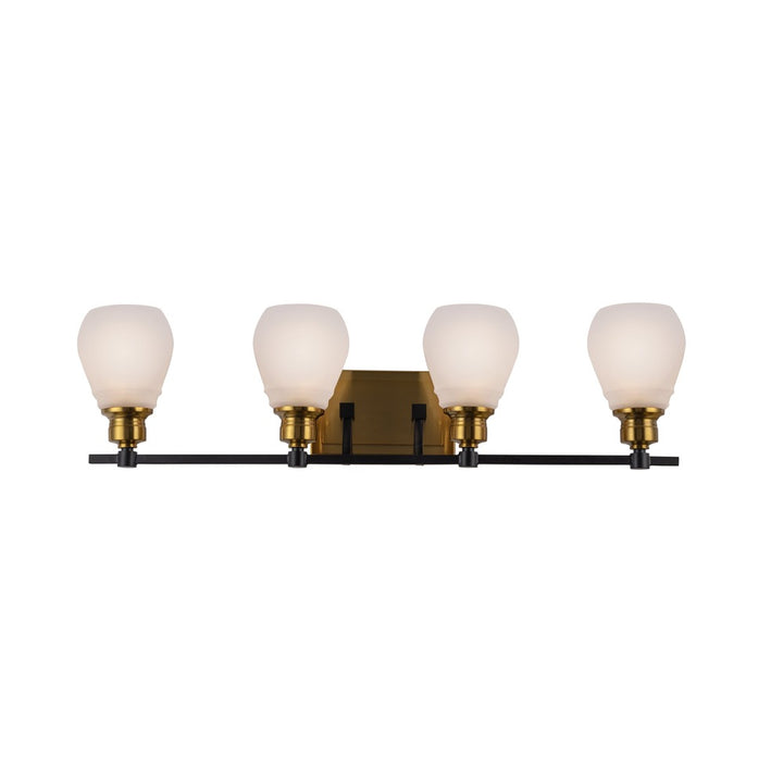 Nelson Collection 4-Light Bathroom Brass & Black