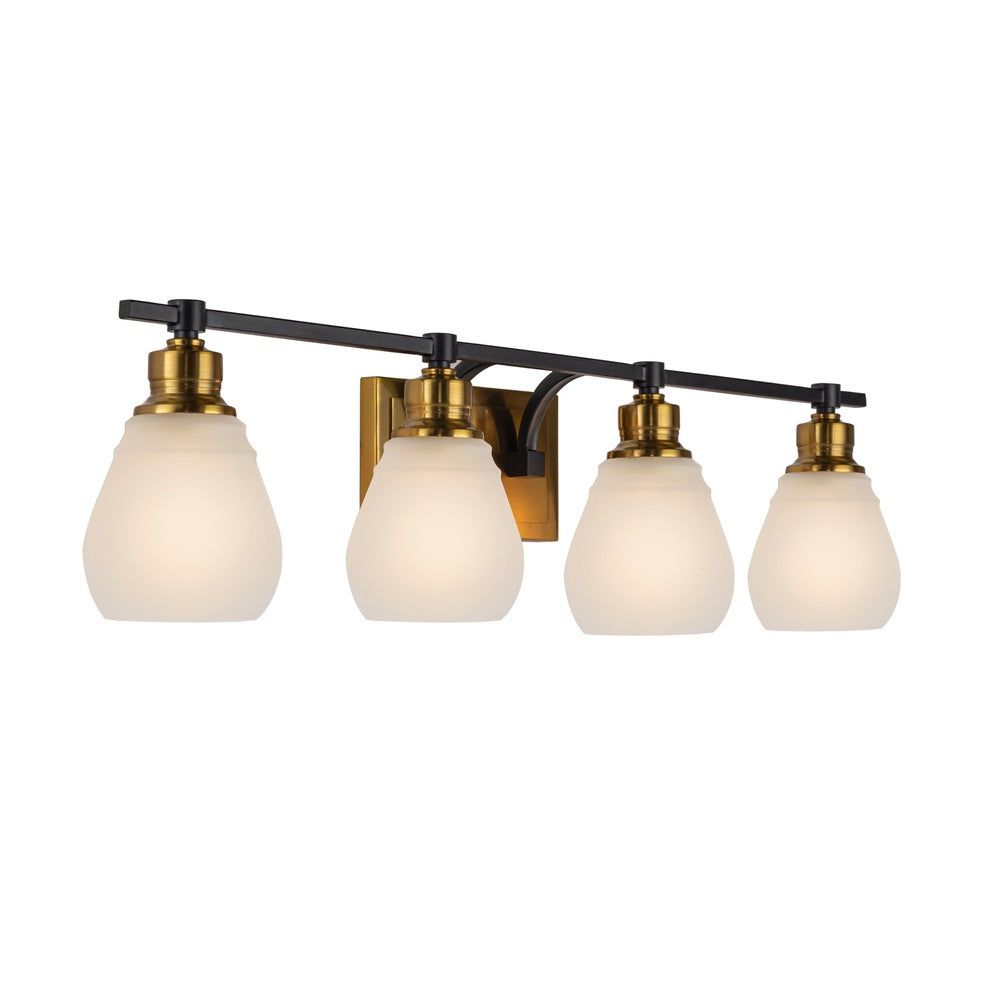 Nelson Collection 4-Light Bathroom Brass & Black