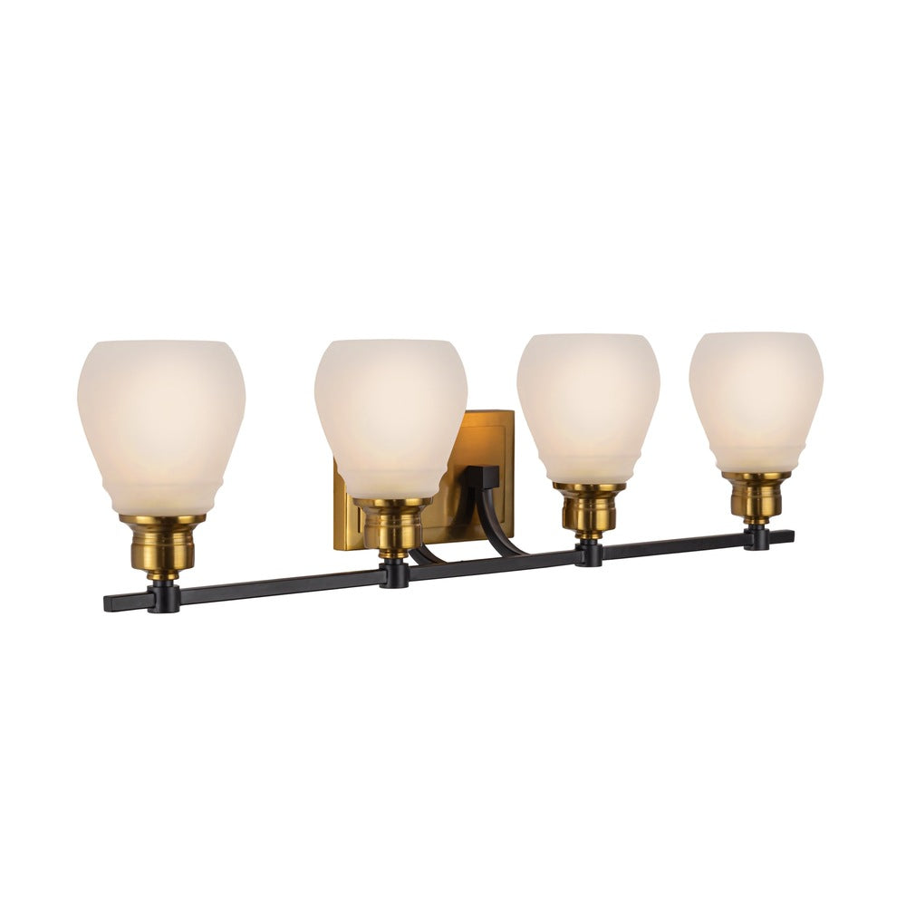 Nelson Collection 4-Light Bathroom Brass & Black