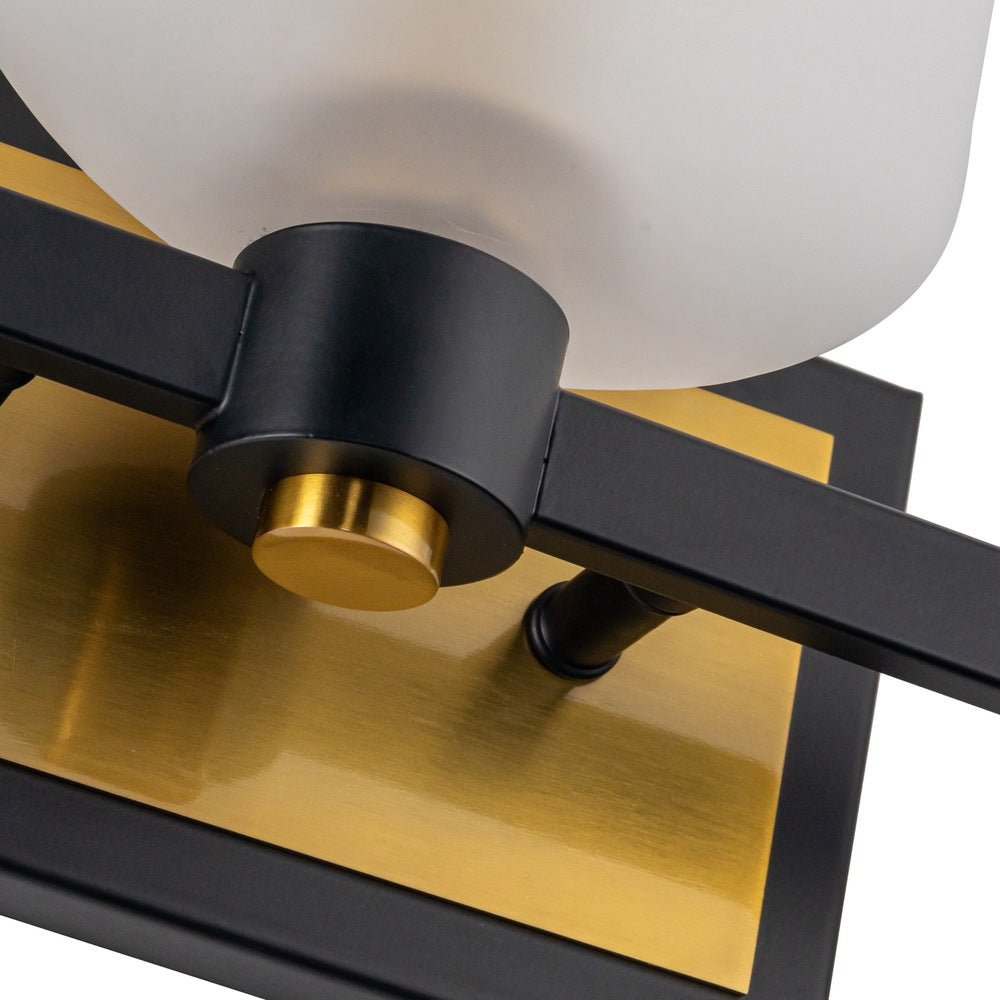 Lyndon Collection 3-Light Bathroom Vanity Black and Brushed Brass