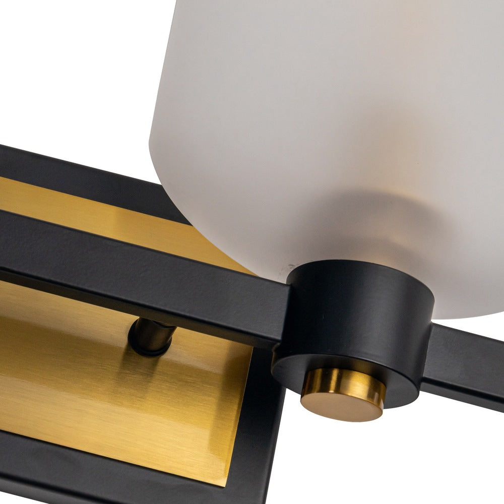 Lyndon Collection 4-Light Bathroom Black and Brushed Brass