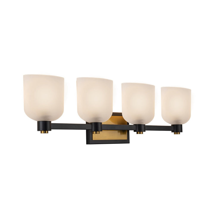 Lyndon Collection 4-Light Bathroom Black and Brushed Brass