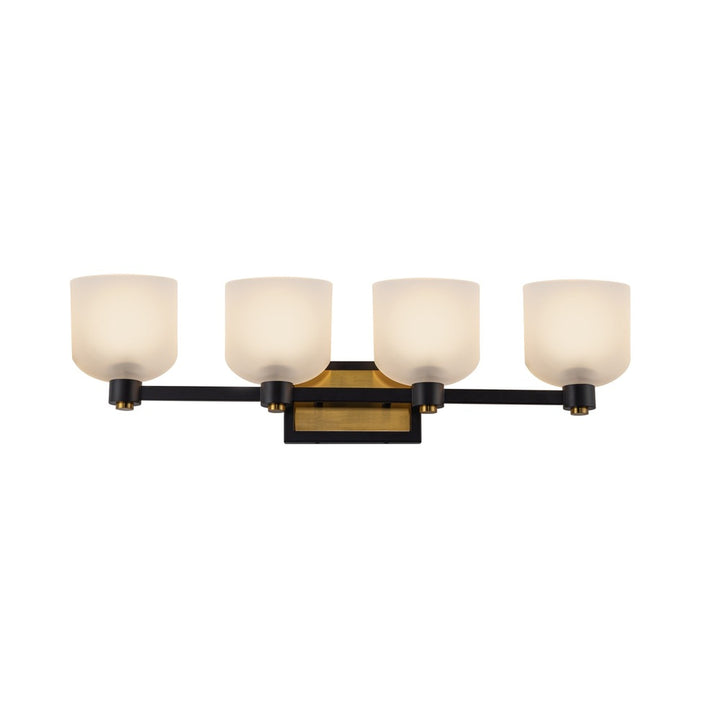 Lyndon Collection 4-Light Bathroom Black and Brushed Brass