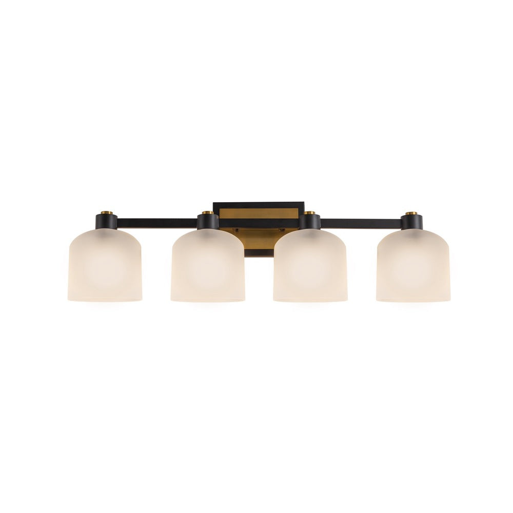 Lyndon Collection 4-Light Bathroom Black and Brushed Brass