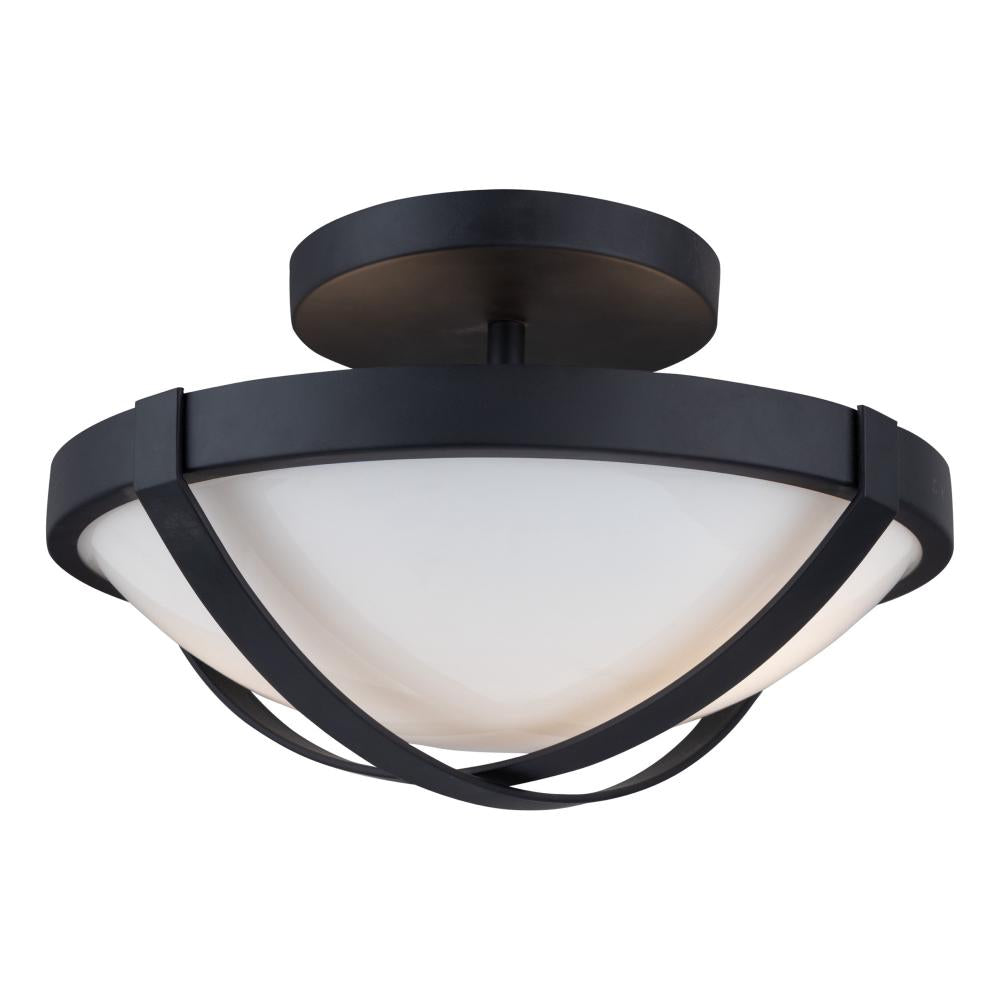 Cara Collection 2-Light Flush Mount, Black