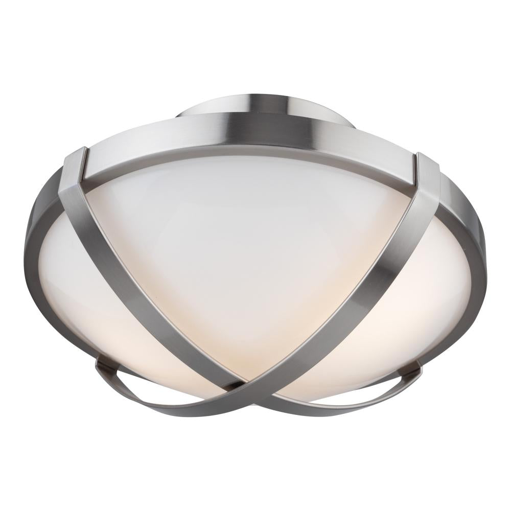 Cara Collection 2-Light Flush Mount, Brushed Nickel