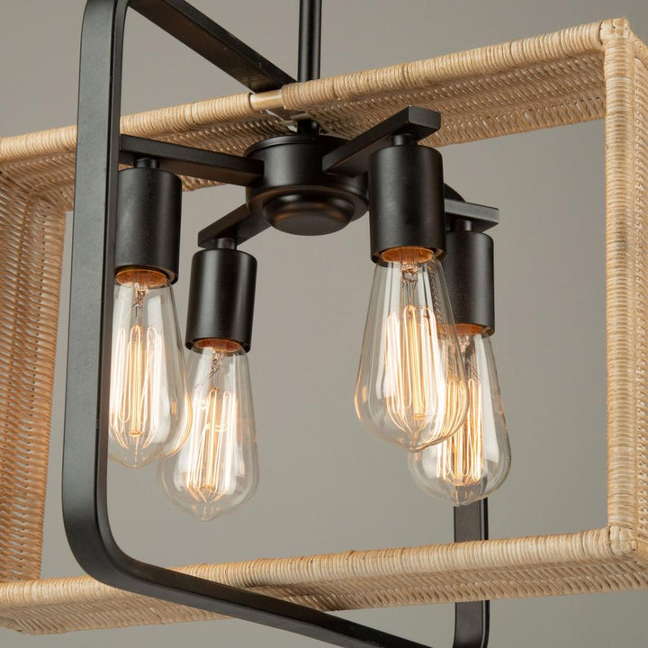 Perris 4 Light Pendant Black
