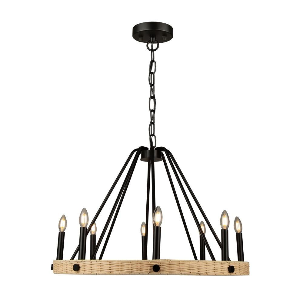 Perris 8 Light Chandelier Black