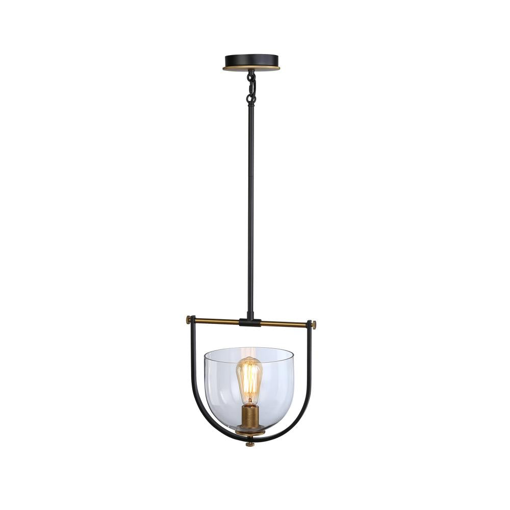 Cheshire Collection 1-Light Pendant, Black & Brass