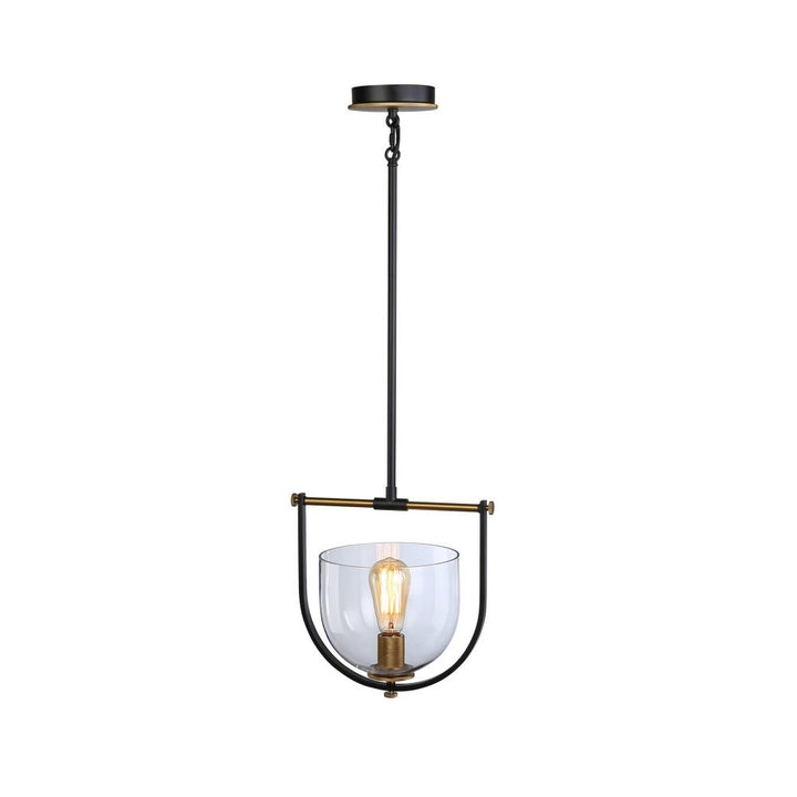 Cheshire Collection 1-Light Pendant, Black & Brass