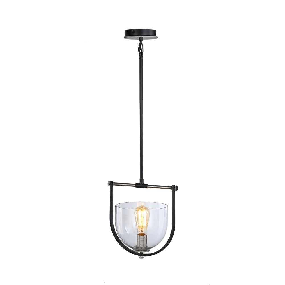 Cheshire Collection 1-Light Pendant, Black & Nickel