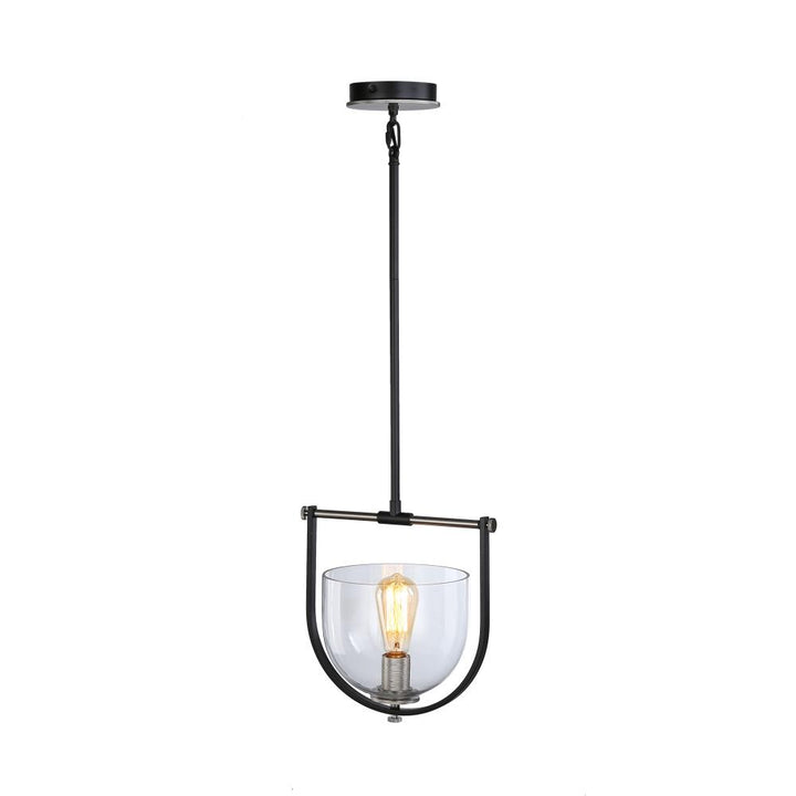 Cheshire Collection 1-Light Pendant, Black & Nickel