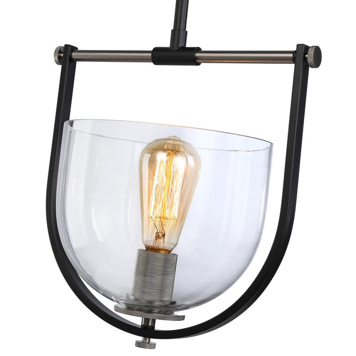 Cheshire Collection 1-Light Pendant, Black & Nickel