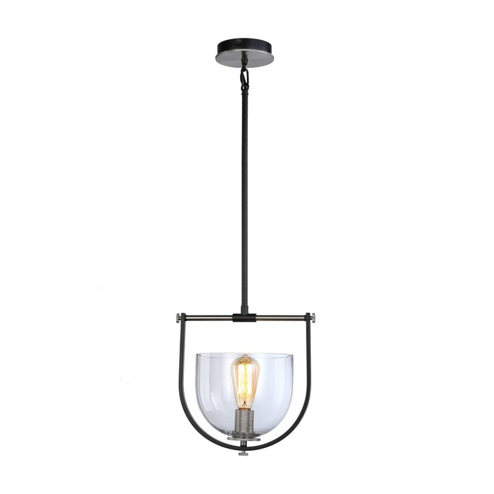 Cheshire Collection 1-Light Pendant, Black & Nickel