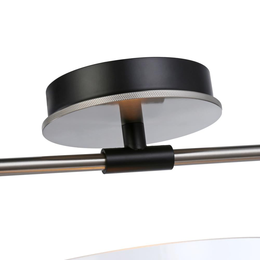 Cheshire Collection 1-Light Semi-Flush Mount, Black & Nickel