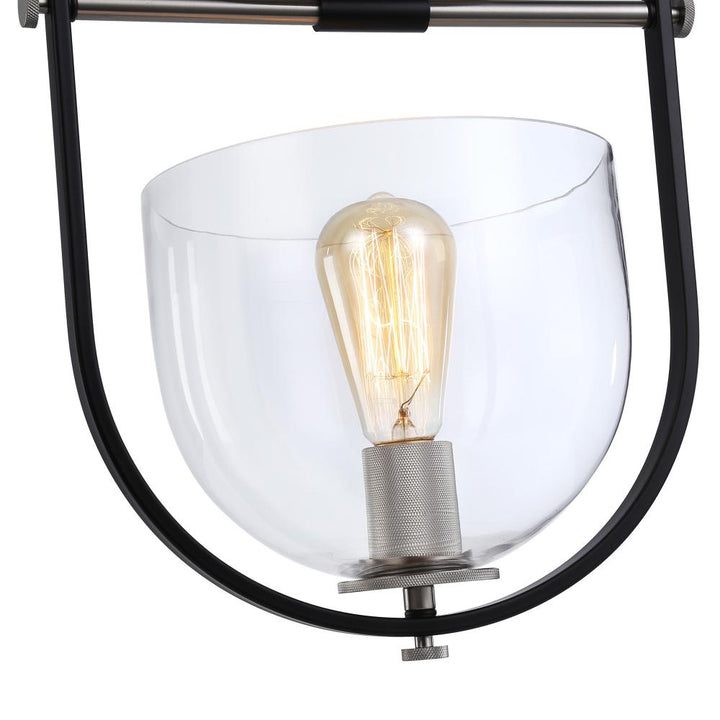 Cheshire Collection 1-Light Semi-Flush Mount, Black & Nickel