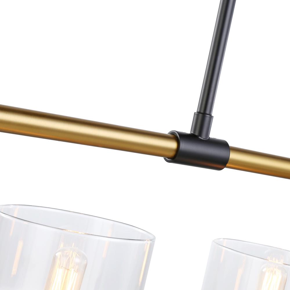Cheshire Collection 5-Light Island Light, Black & Brass