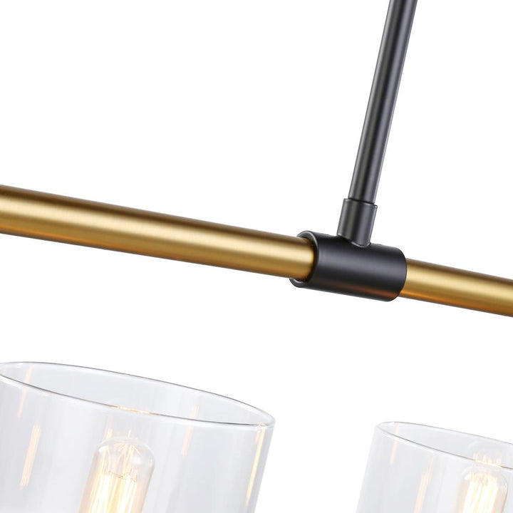 Cheshire Collection 5-Light Island Light, Black & Brass