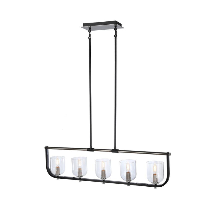 Cheshire Collection 5-Light Island Light, Black & Nickel