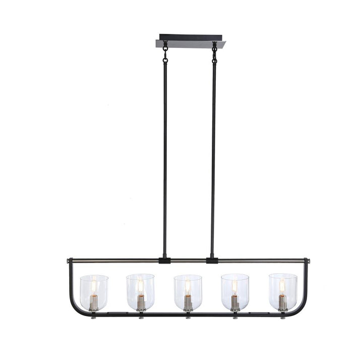 Cheshire Collection 5-Light Island Light, Black & Nickel
