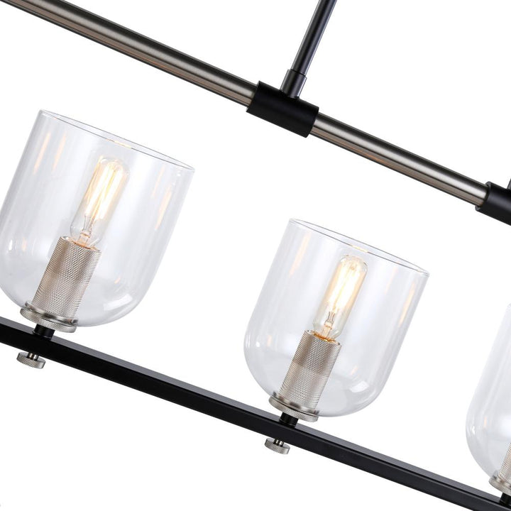 Cheshire Collection 5-Light Island Light, Black & Nickel