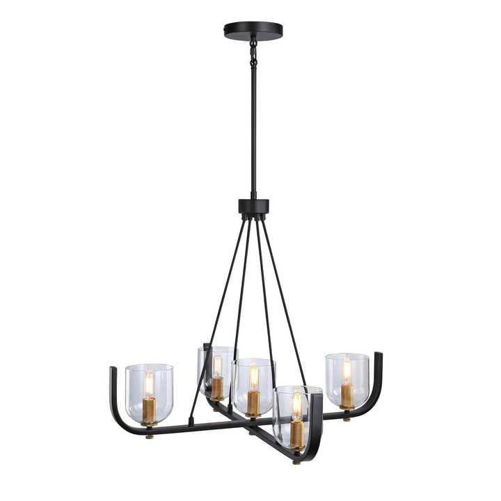 Cheshire Collection 5-Light Chandelier, Black & Brass