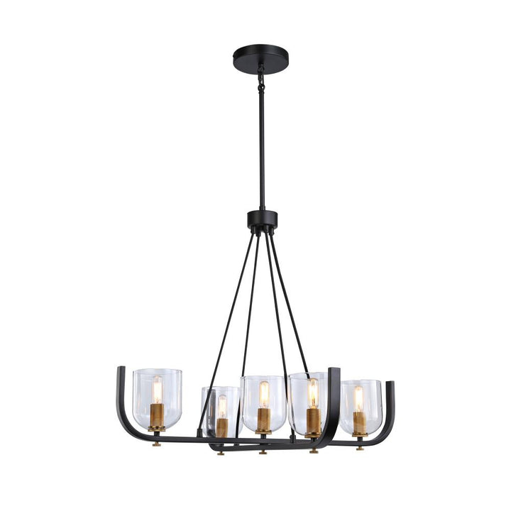 Cheshire Collection 5-Light Chandelier, Black & Brass