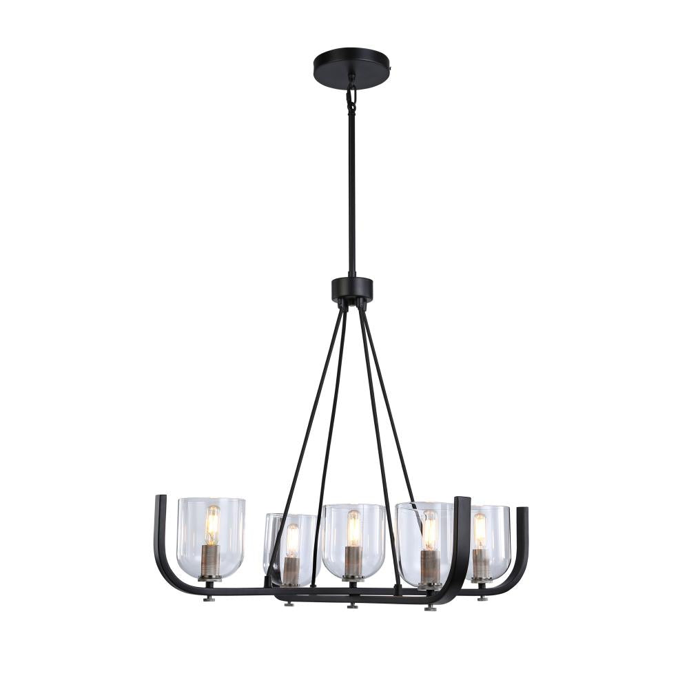 Cheshire Collection 5-Light Chandelier, Black & Nickel
