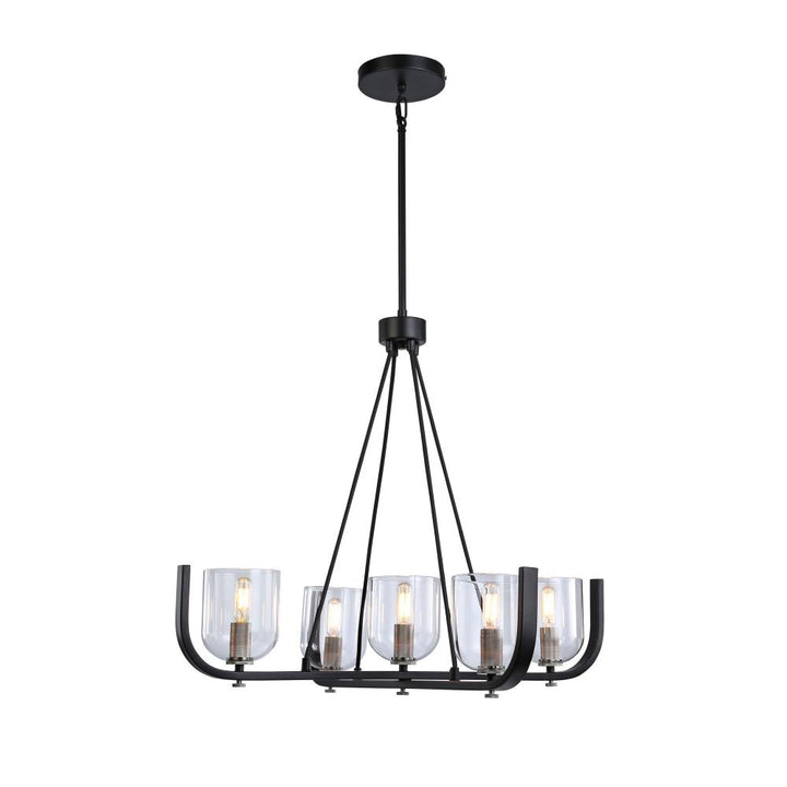 Cheshire Collection 5-Light Chandelier, Black & Nickel