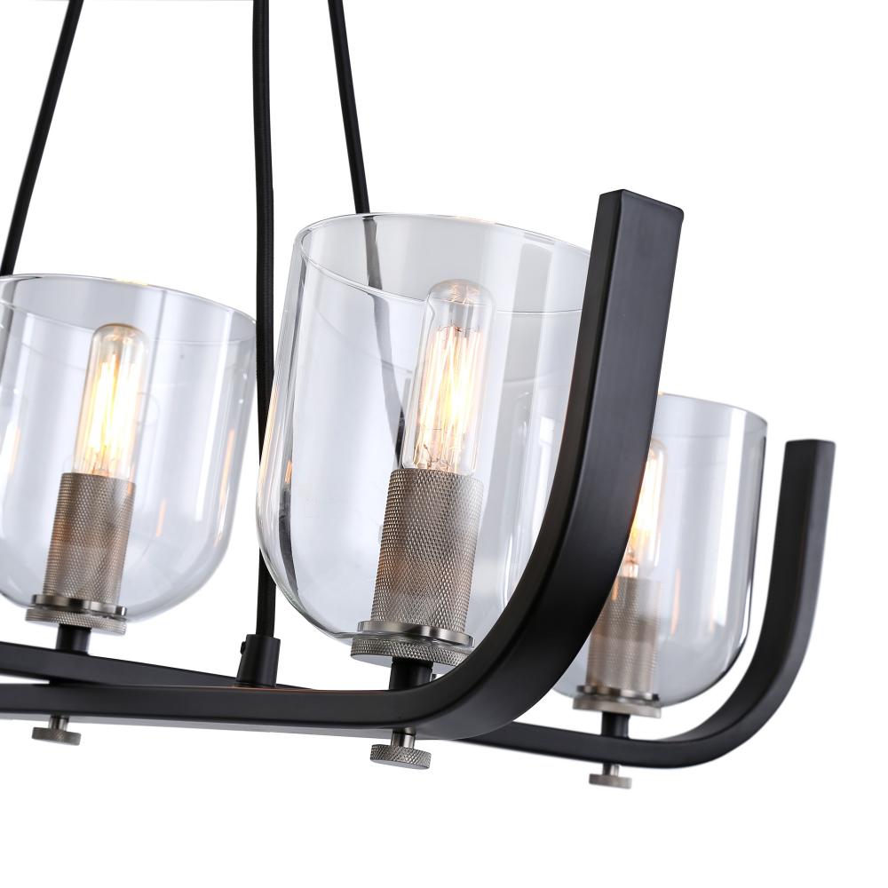 Cheshire Collection 5-Light Chandelier, Black & Nickel