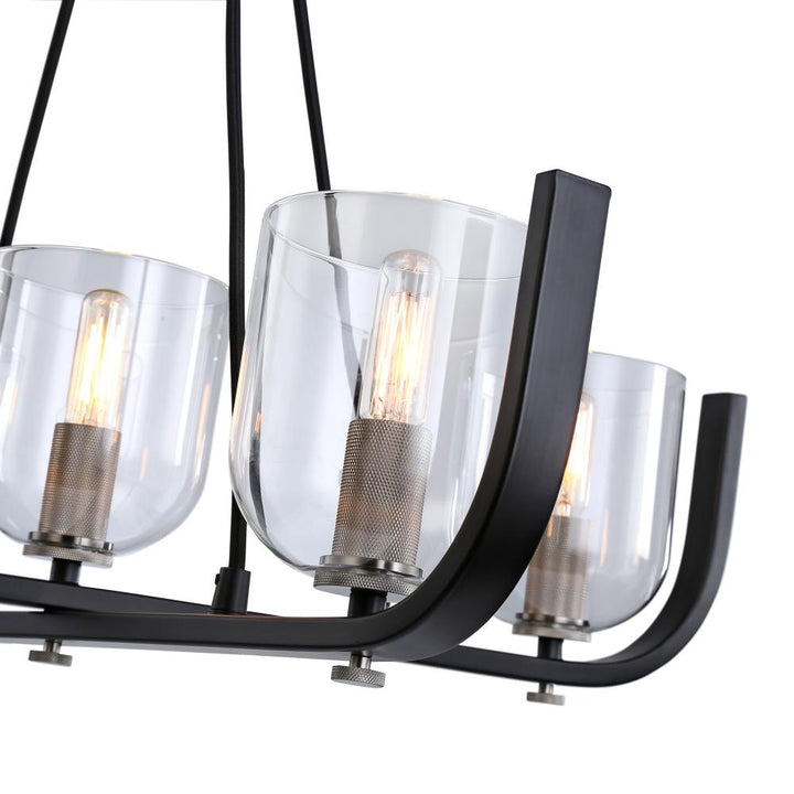 Cheshire Collection 5-Light Chandelier, Black & Nickel