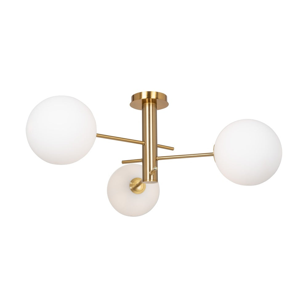 Aurelia Collection 3-Light Semi-Flush Mount Brass