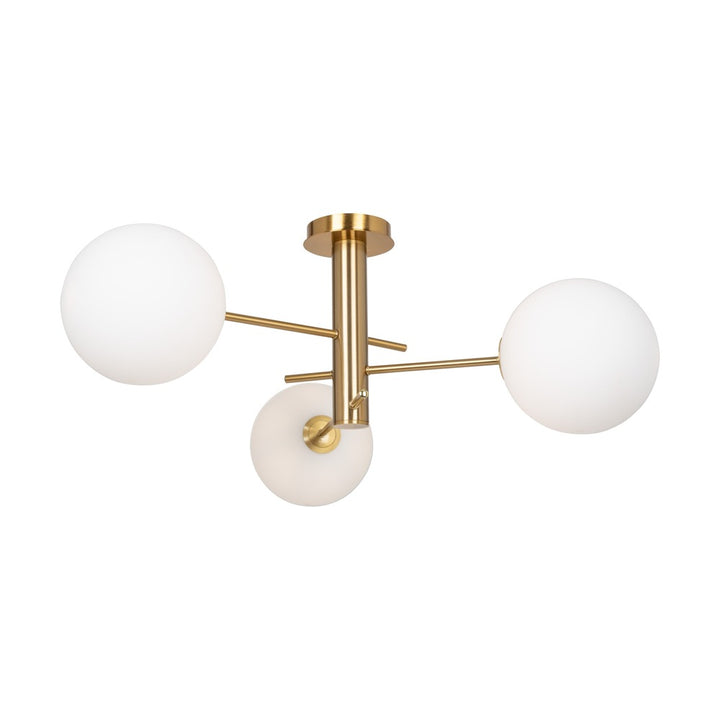 Aurelia Collection 3-Light Semi-Flush Mount Brass