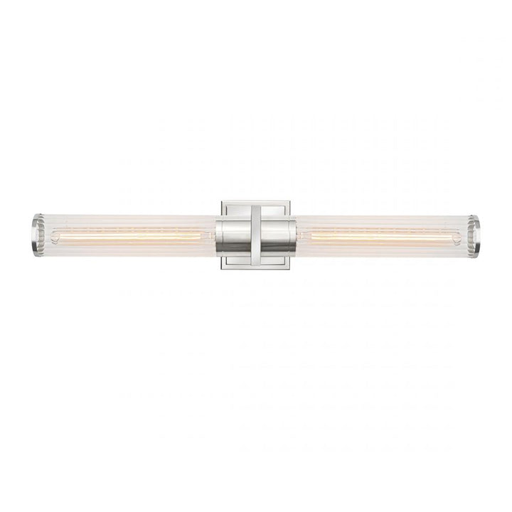 Positano-2-Light Bathroom Vanity Light-Clear Glass/Polished Nickel