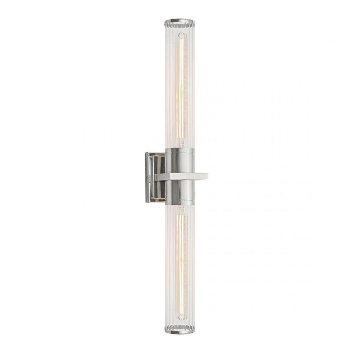 Positano-2-Light Bathroom Vanity Light-Clear Glass/Polished Nickel