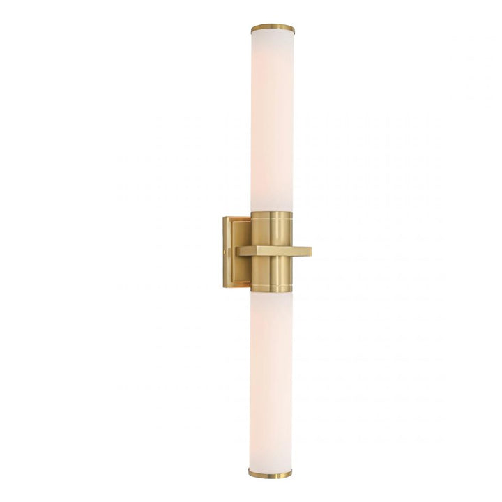 Positano-2-Light Bathroom Vanity Light-White Glass/Satin Brass