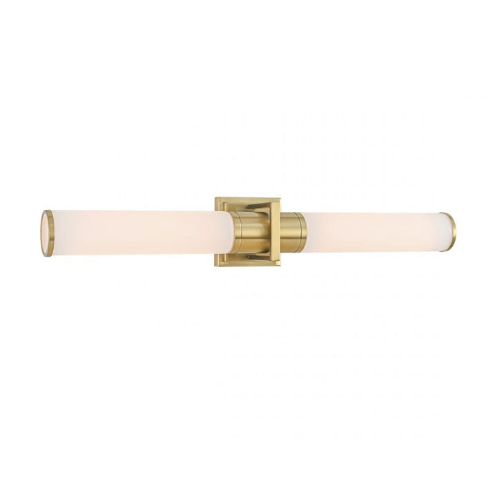 Positano-2-Light Bathroom Vanity Light-White Glass/Satin Brass