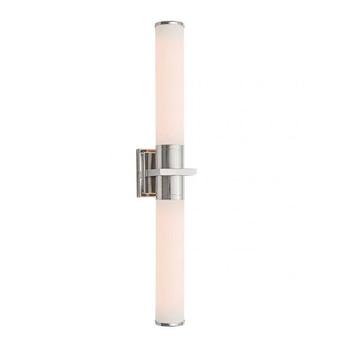 Positano-2-Light Bathroom Vanity Light-White Glass/Polished Nickel