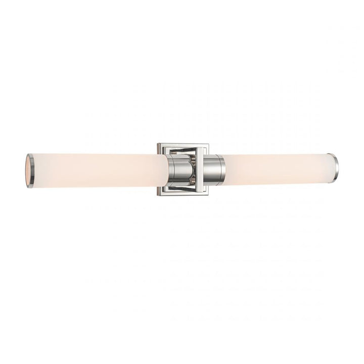 Positano-2-Light Bathroom Vanity Light-White Glass/Polished Nickel