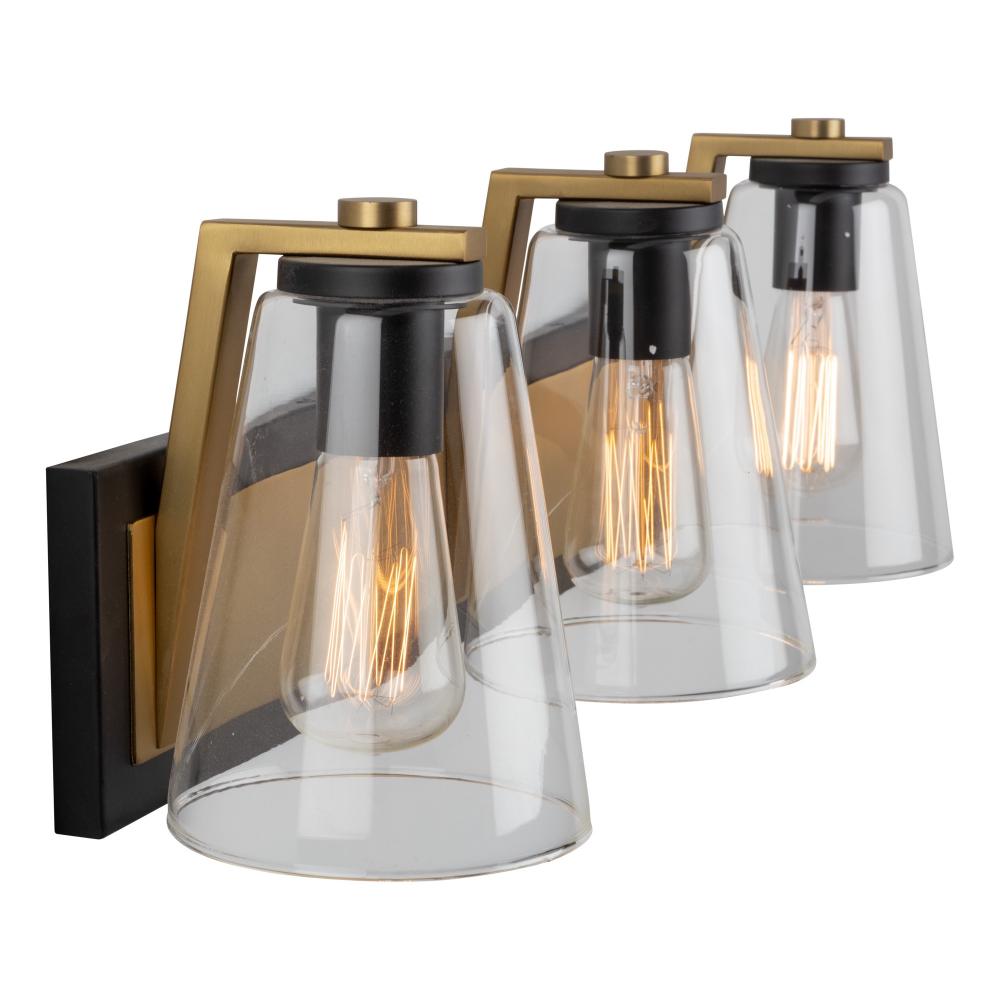 Treviso Collection 1-Light Sconce, Black & Brass